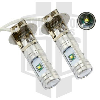 H3 5pc CREE LED Light Bulbs in Lens