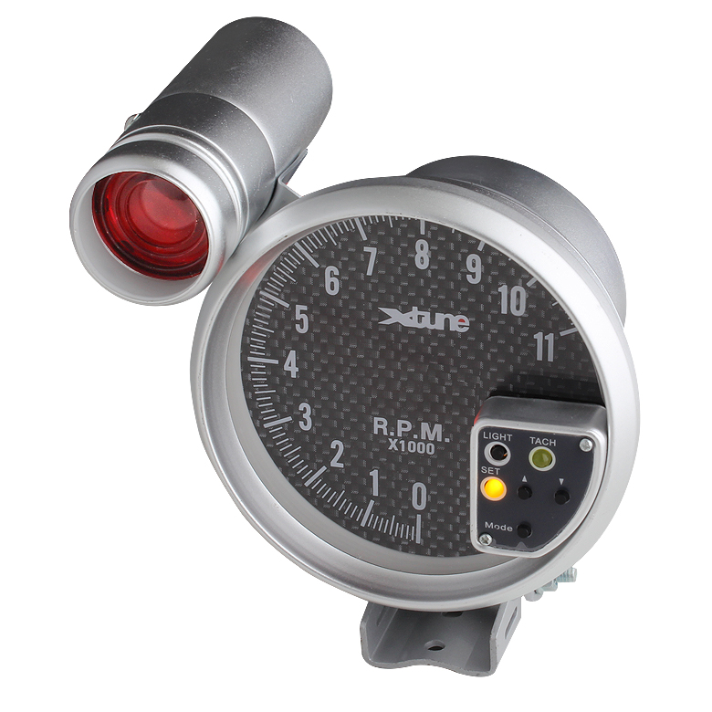Xtune 5 Inch Tachometer 7 Color - Real Carbon